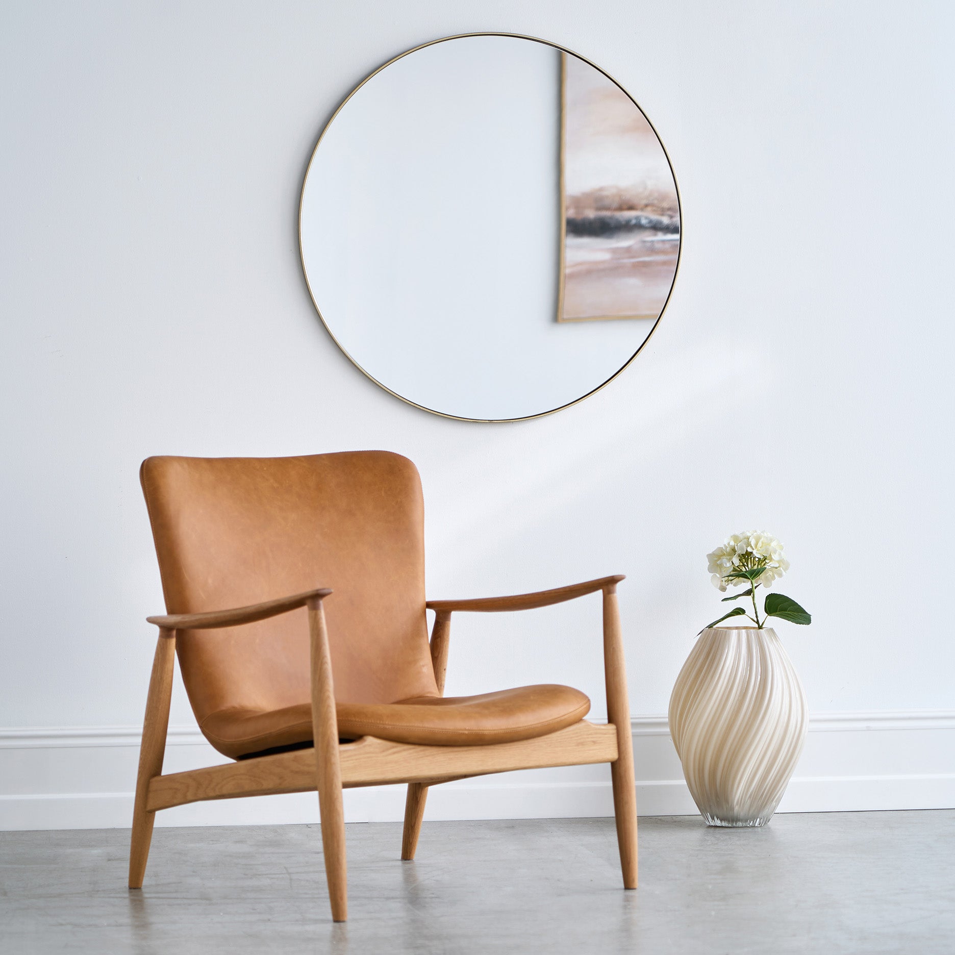 Moon II spejl - alu Ø80